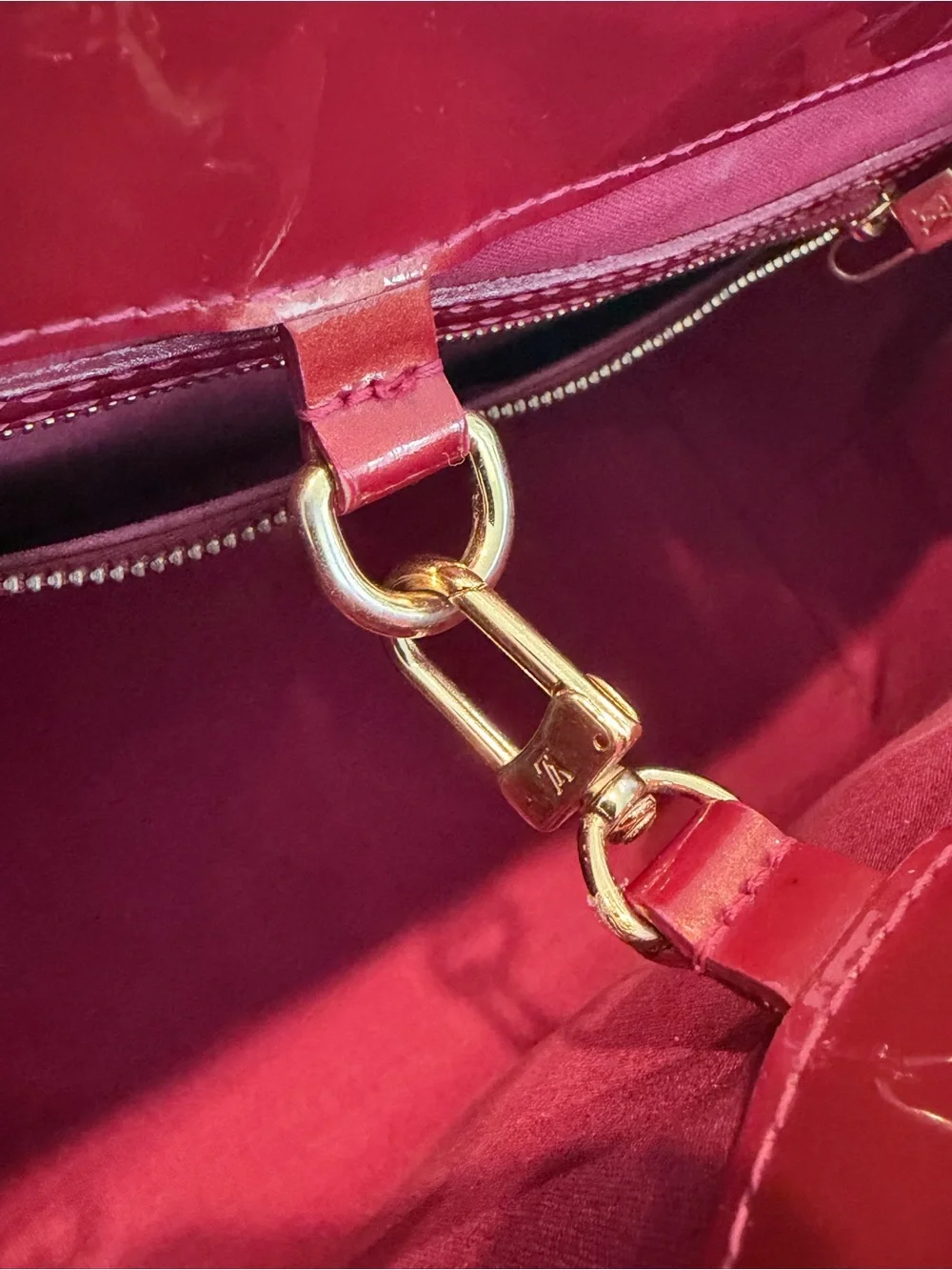 Louis Vuitton Red Vernis Patent Monogram Tote